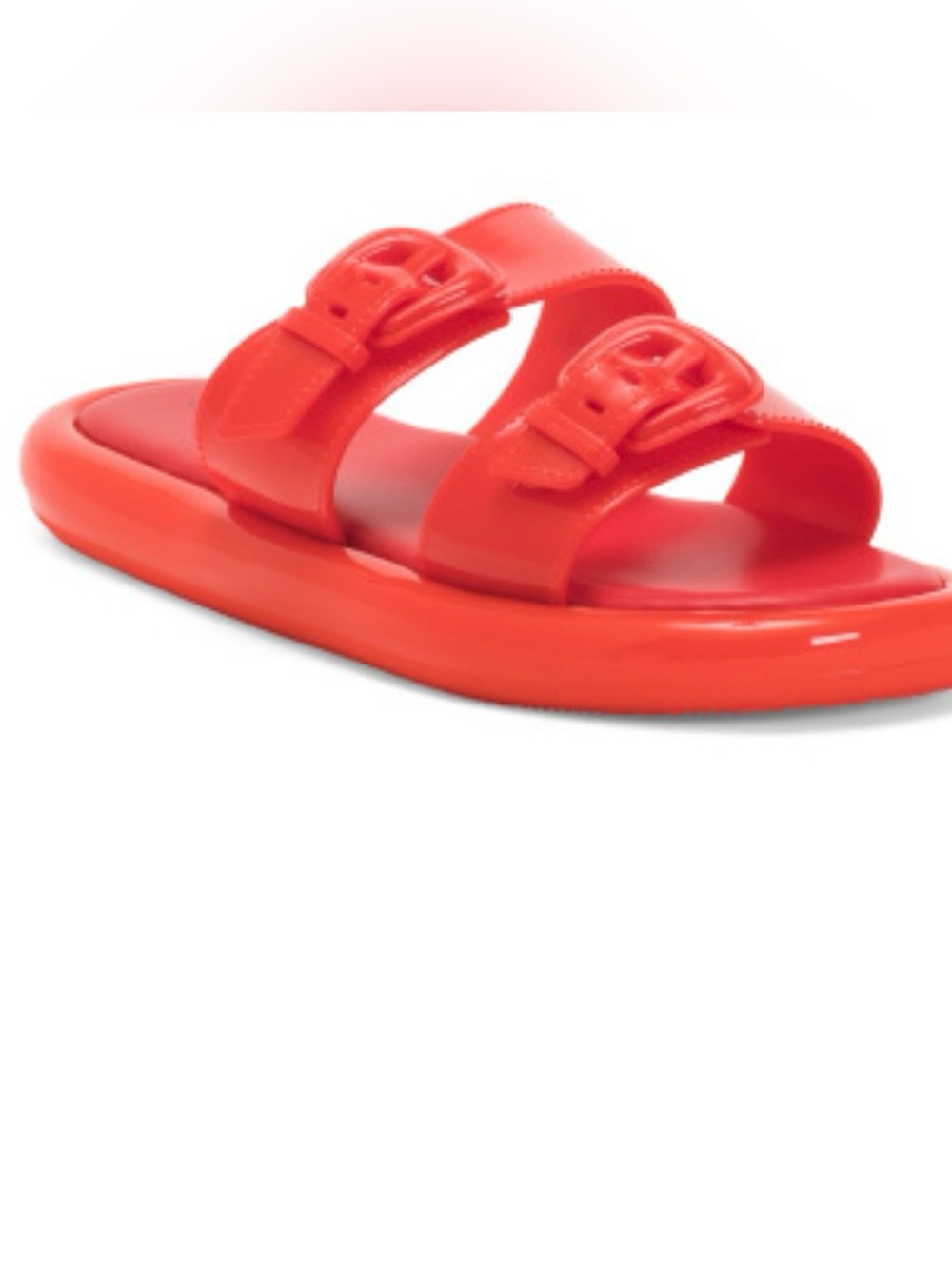 Cecelia New York Jump Jelly Buckle Slide Sandals Red